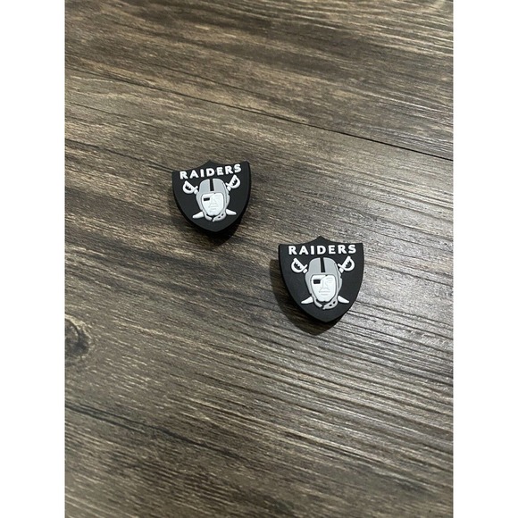 Las Vegas Raiders Football Team Sports Charm For Crocs - 2 Pieces - Picture 1 of 1